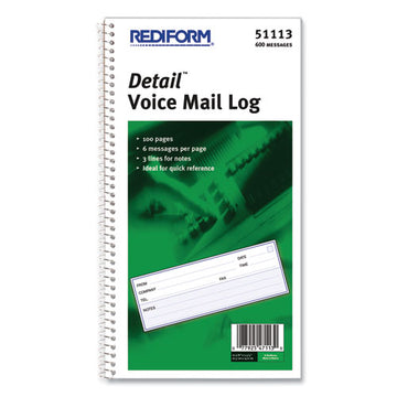 Rediform® Voice Mail Wirebound Log Books, 5.63 X 10.63, 6-page, 600 Forms freeshipping - TVN Wholesale